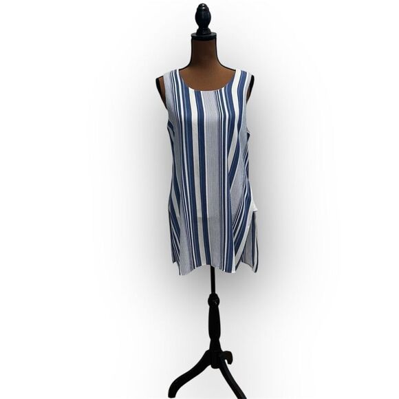 Bobeau Striped Tank Tunic Sleeveless Scoop Neck Underlay Tank Women’s Medium - Picture 2 of 7